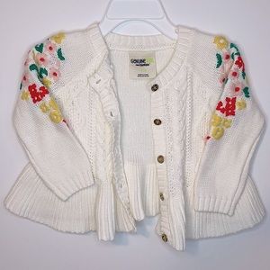 Genuinekids Oshkosh floral knit spring sweater 12m